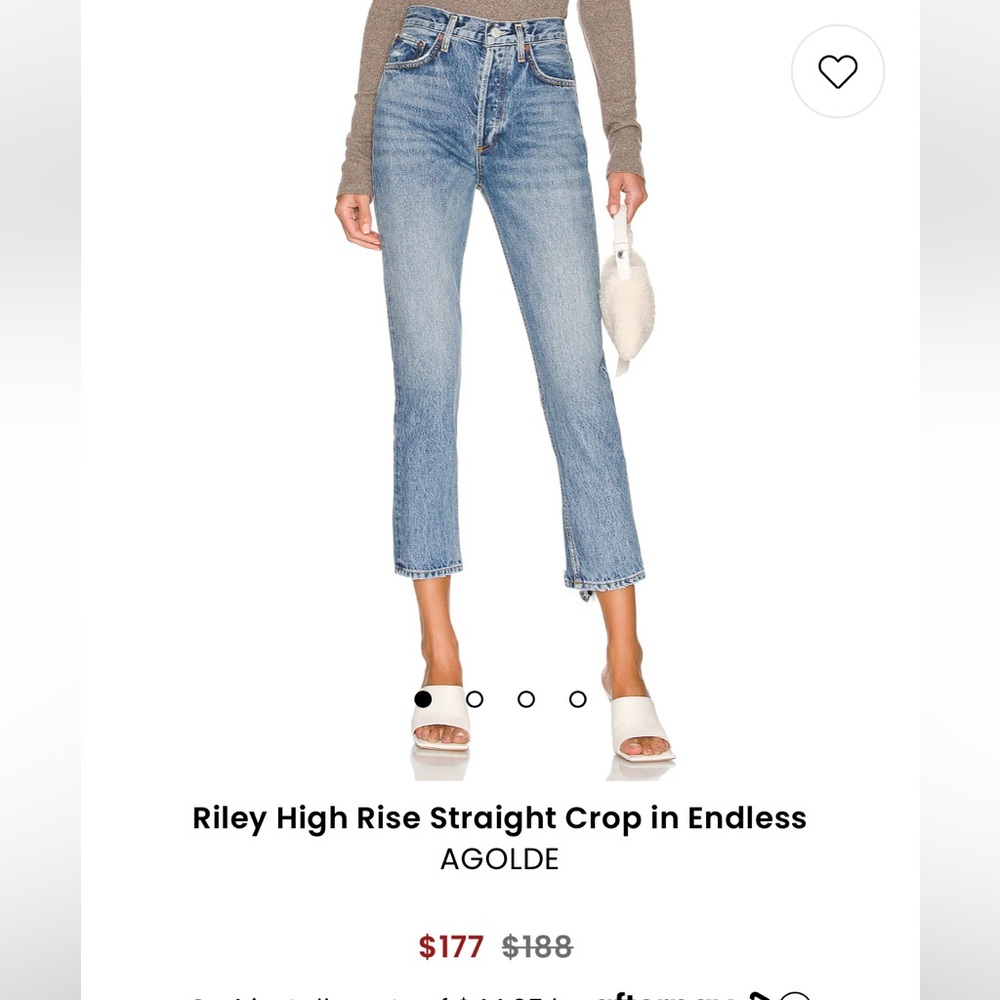 Agolde Riley High Rise Straight Crop in Endless